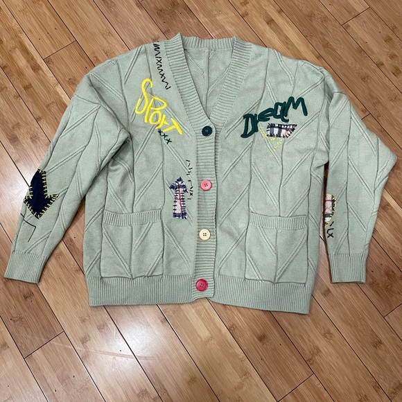 Sweaters - Ebossy collection wome ….Embroidered Button-Up Cardigan